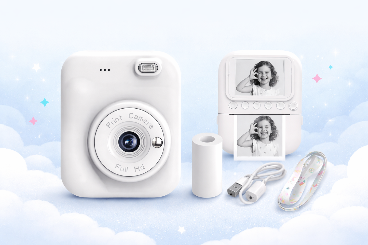 Thermal Instant Camera {White} 1080HP Quality